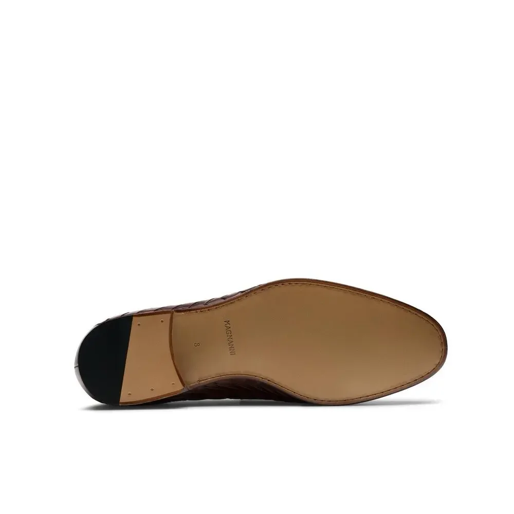 NIB Magnanni ‘Herman’ Cognac Brown Woven Leather Loafers 43.5EU/10.5US $595.00